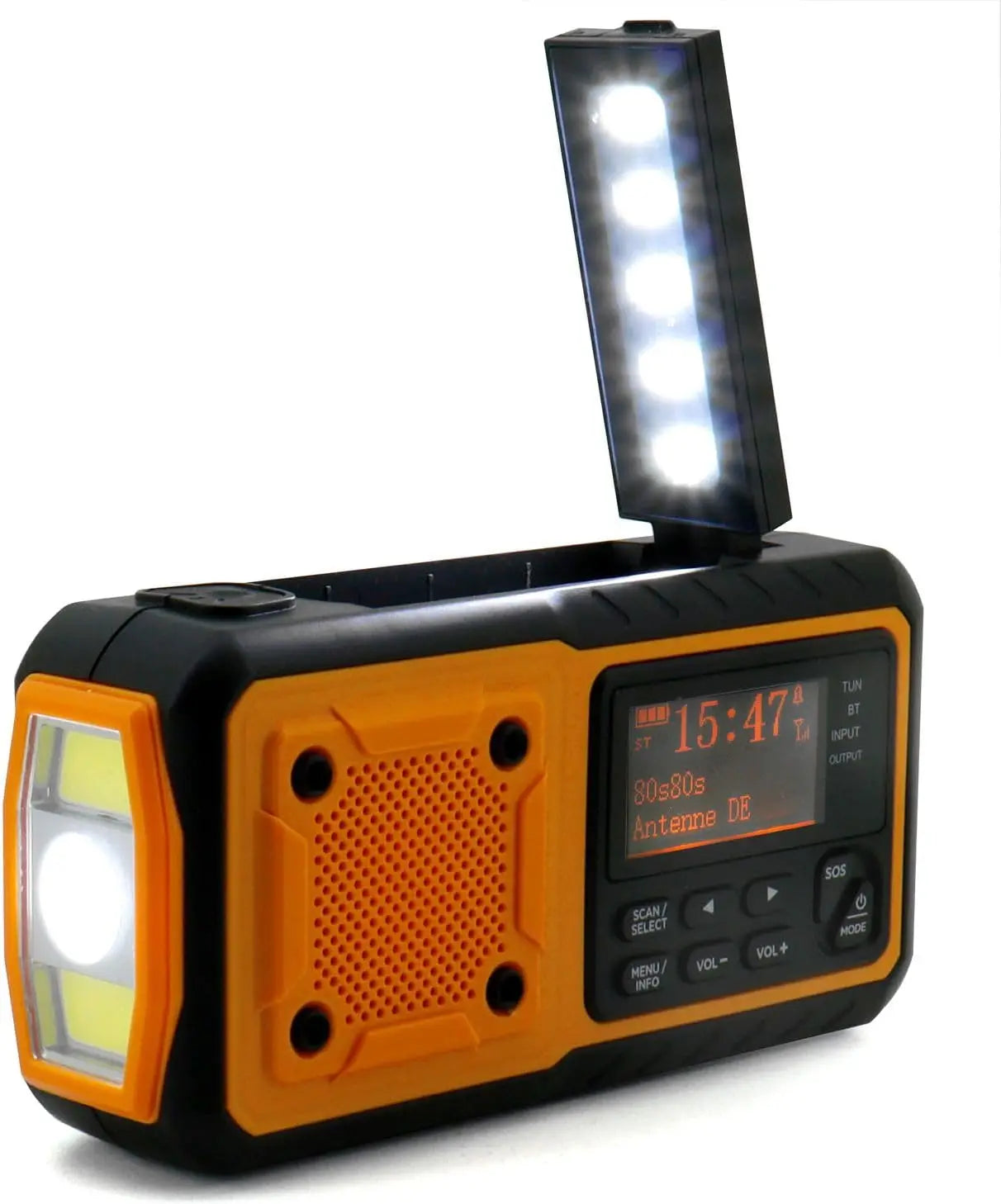 Solar Crank DAB+ FM Radio with 5000 mAh Power Bank,  Bluetooth speaker Emergency Radio, Survival Phone Charger, SOS Alarm, Torch