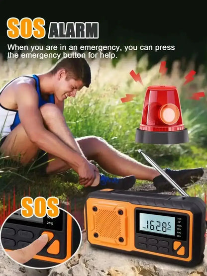 Solar Crank DAB+ FM Radio with 5000 mAh Power Bank,  Bluetooth speaker Emergency Radio, Survival Phone Charger, SOS Alarm, Torch
